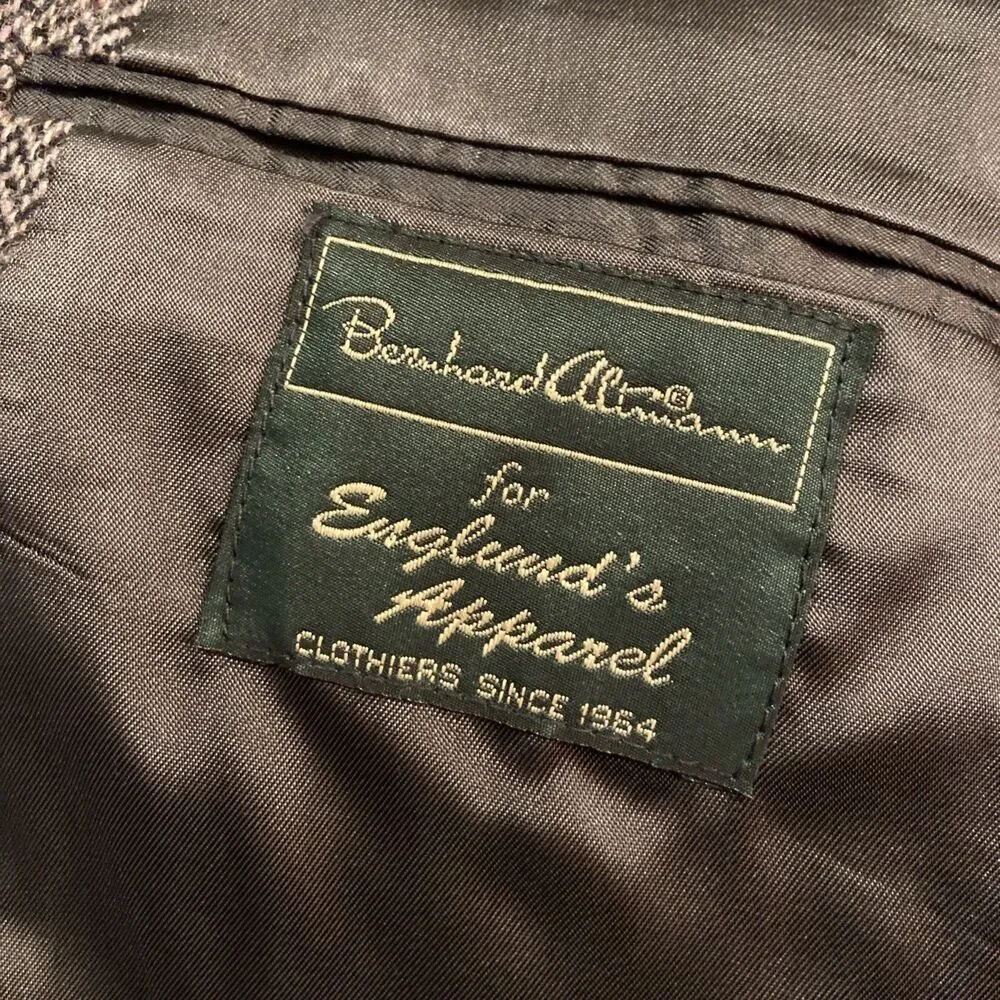 Classic Tweed Wool Herringbone Blazer Gray Men’s Size 40 Sport Coat Jacket